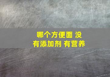 哪个方便面 没有添加剂 有营养